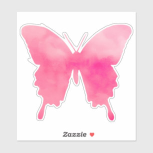Watercolor Butterfly - Fuchsia and Pastel Pink