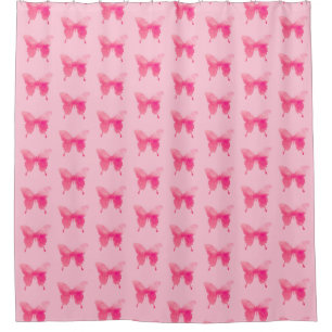 Watercolor Butterfly - Fuchsia and Pink Shower Curtain