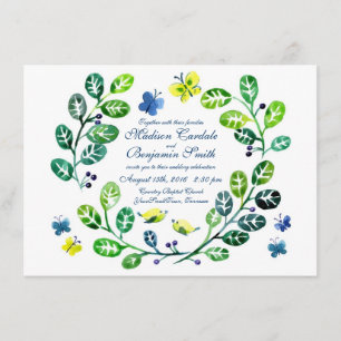 Watercolor Butterfly Garden Wedding Invitations