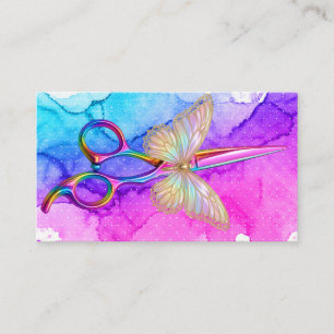 Watercolor Butterfly Hair Stylist Business Card