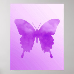 Watercolor Butterfly - Lavender and Violet Poster