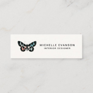 Watercolor Butterfly Minimalist Logo Mini Business Card