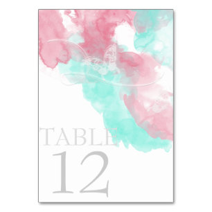 Watercolor Butterfly Minted Blush Table Number