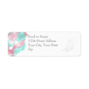 Watercolor Butterfly Minted Blush Wedding