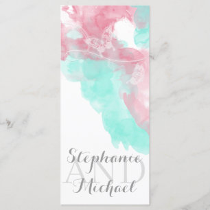 Watercolor Butterfly Minted Blush Wedding Programme