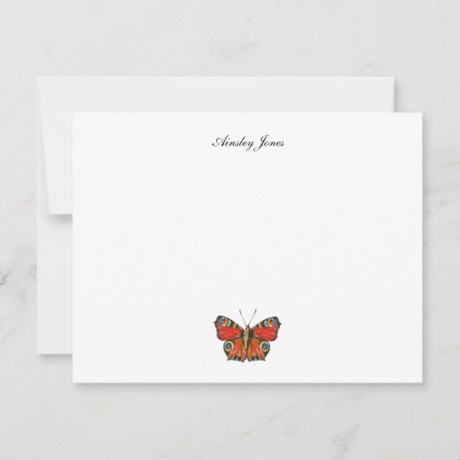 Watercolor Butterfly Personalised flat Thank You Card (Front)