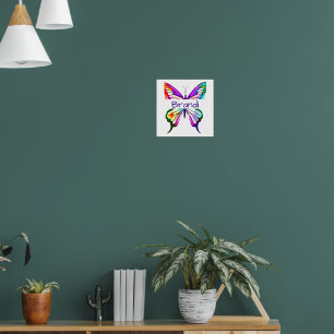 Watercolor butterfly personalized poster