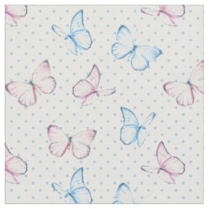 watercolor butterfly polka dot pattern fabric