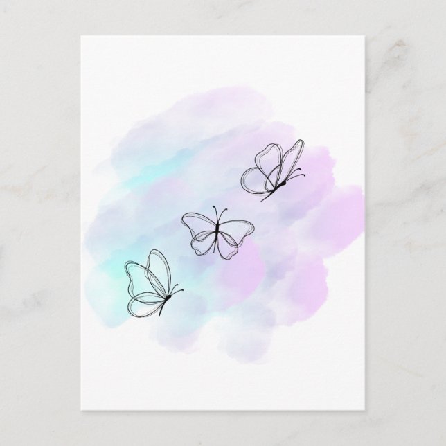 Watercolor butterfly postcard (Front)