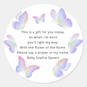 Watercolor Butterfly - Prayer Candle Label