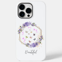 Watercolor Butterfly Purple Flower Floral Patterns