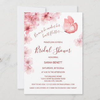 Watercolor Butterfly | QR Code Bridal Shower Invitation