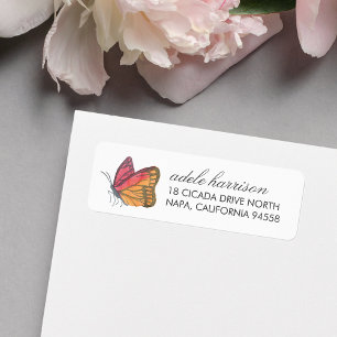 Watercolor Butterfly Red