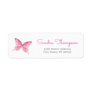 Watercolor Butterfly Return Address