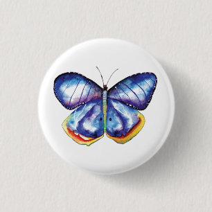 Watercolor Butterfly Round Badge