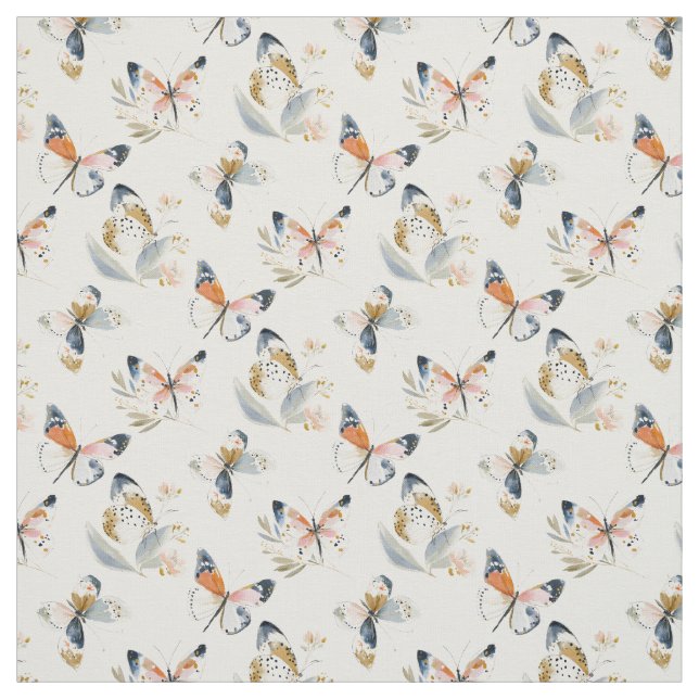 Watercolor Butterfly Seamless Pattern Fabric (Swatch)