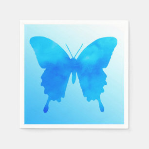 Watercolor Butterfly - Shades of Sky Blue Napkin