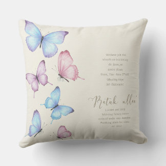 Watercolor Butterfly Silhouettes throw Pillow
