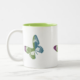 Watercolor Butterfly Two-Tone Coffee Mug