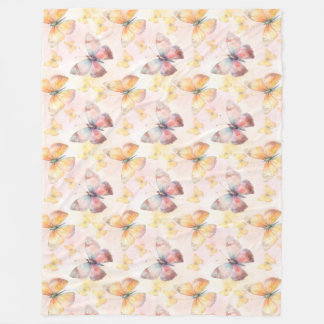 Watercolor Butterfly Whimsy Fleece Blanket