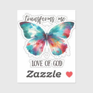 Watercolor butterfly with Christian quote: "God's 