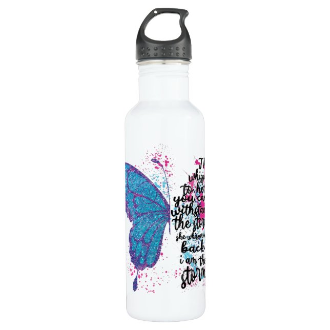 Watercolor Butterfly with Quote 710 Ml Water Bottle (Front)