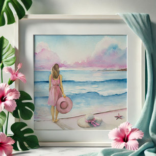 Watercolor By the Shoreline  Photo Print