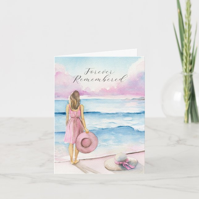 Watercolor By the Shoreline Sympathy Card (Front)