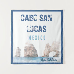 Watercolor Cabo San Lucas Mexico Arch Vintage Tapestry