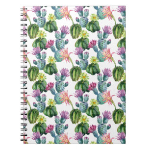 Watercolor Cacti Art Pattern Notebook