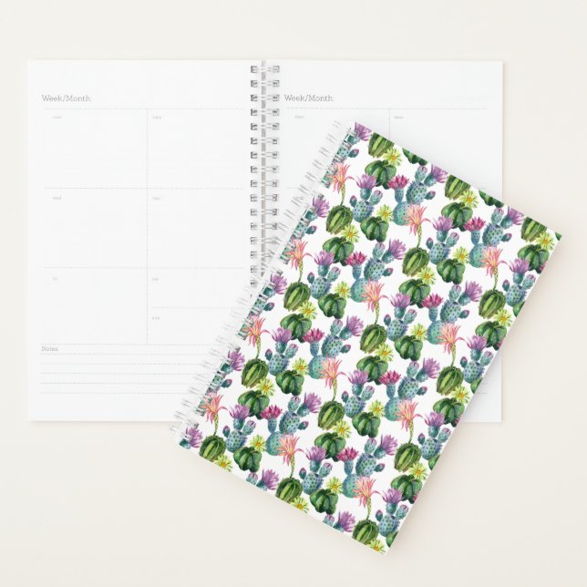 Watercolor Cacti Art Pattern Planner (Display)