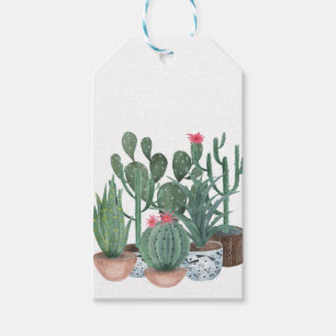 Watercolor cacti. gift tags