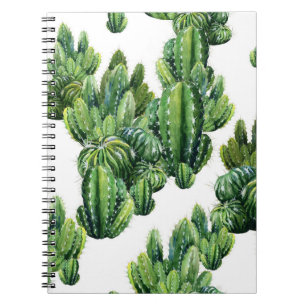 Watercolor Cacti Seamless Illustration Pattern Notebook