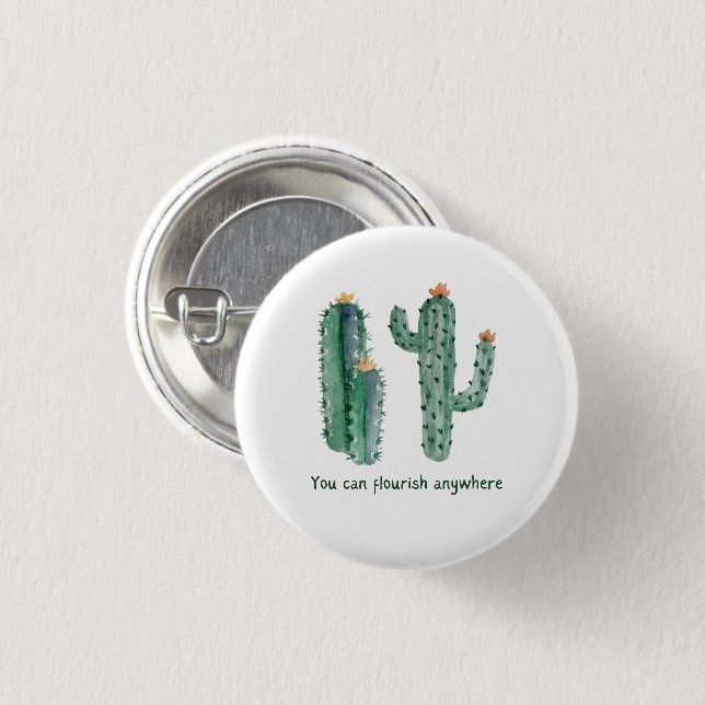 Watercolor Cacti shapes 3 Cm Round Badge (Front & Back)