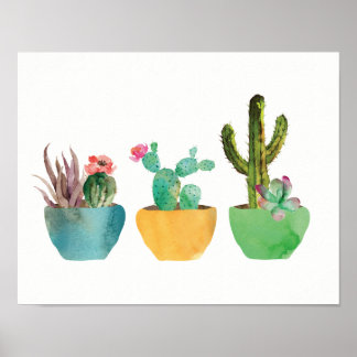 Watercolor Cactus and Succulent Print