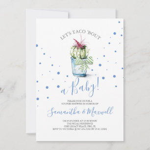 Watercolor Cactus Baby Shower Invitation