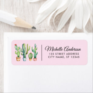 Watercolor Cactus Cacti Desert Succulent Pink