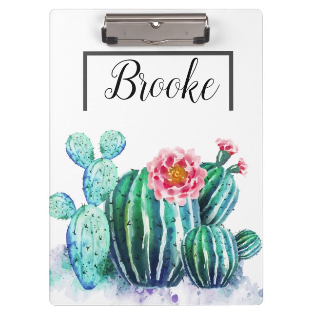 watercolor Cactus Clipboard (Front)