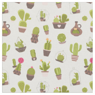 Watercolor Cactus Fabric