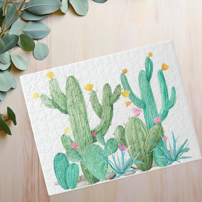 Watercolor Cactus Garden Cacti Desert Southwest Jigsaw Puzzle (Creator Uploaded)
