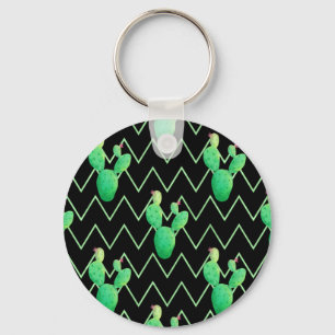 Watercolor Cactus Key Ring