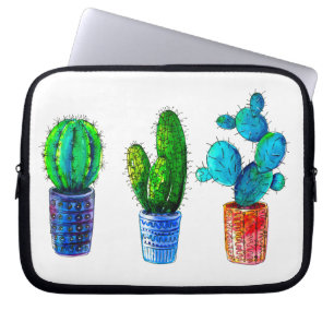 watercolor cactus laptop sleeve