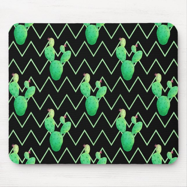 Watercolor Cactus Mouse Mat (Front)