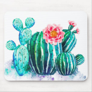 watercolor Cactus Mouse Mat