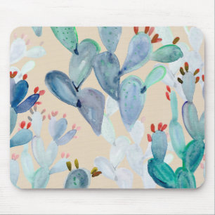 Watercolor Cactus Mouse Pad