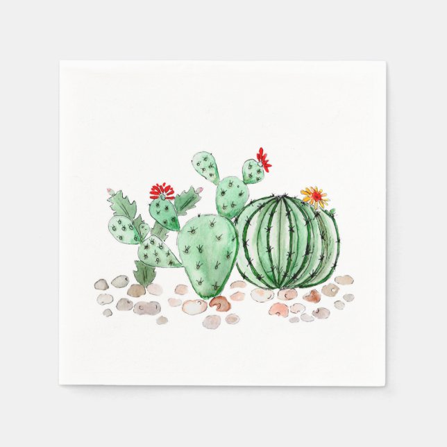 watercolor, cactus napkin (Front)