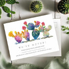 Watercolor Cactus New Home Moving Announcement