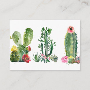 Watercolor Cactus Painting Business Card