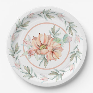  Watercolor Cactus Paper Plate