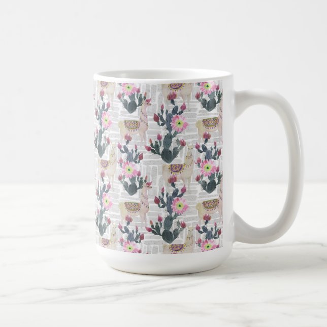 Watercolor Cactus Pattern Coffee Mug (Right)